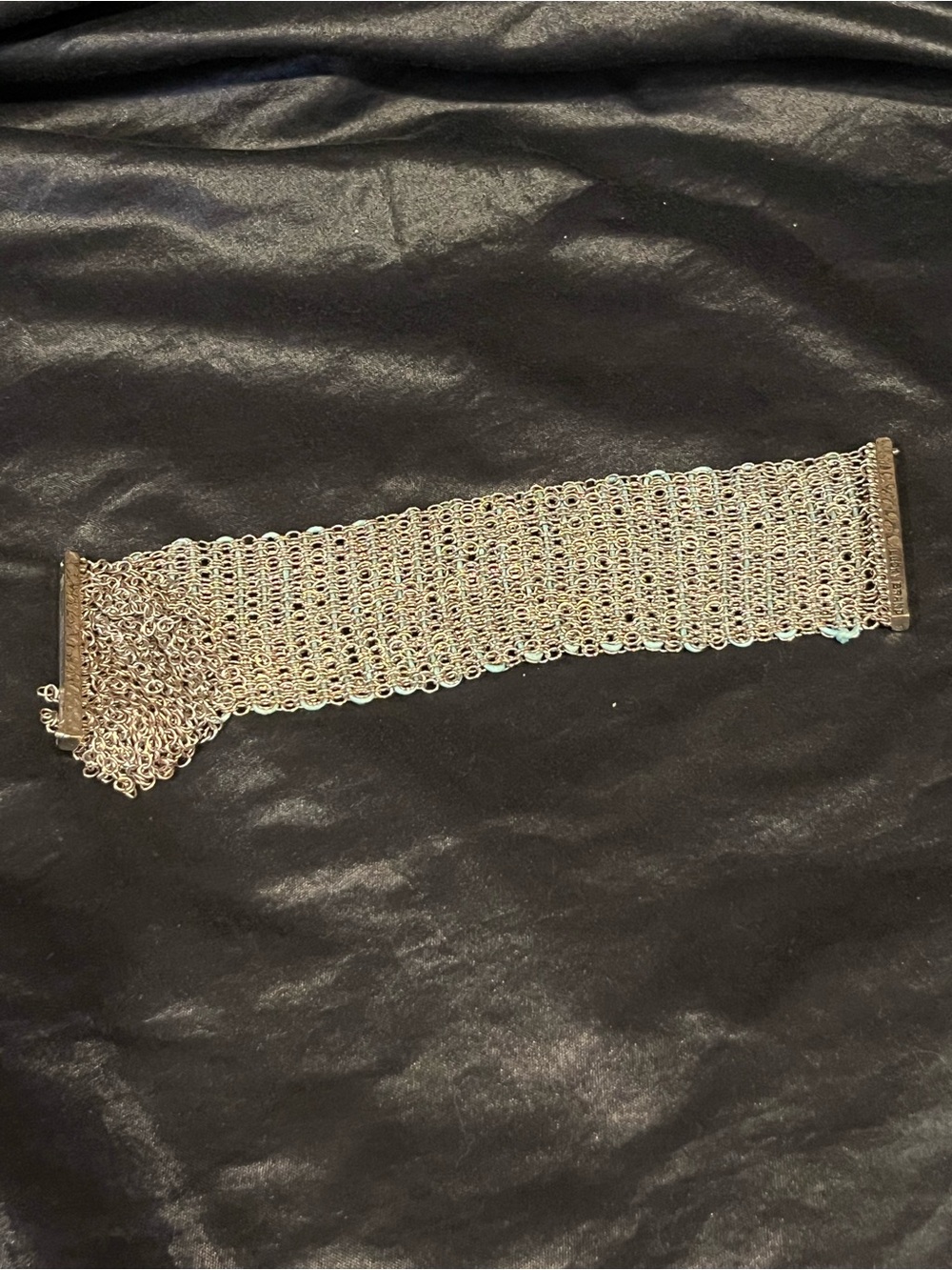 Lucky Brand Silver-Tone Chainmail 2" Wide Bracelet with Fringe